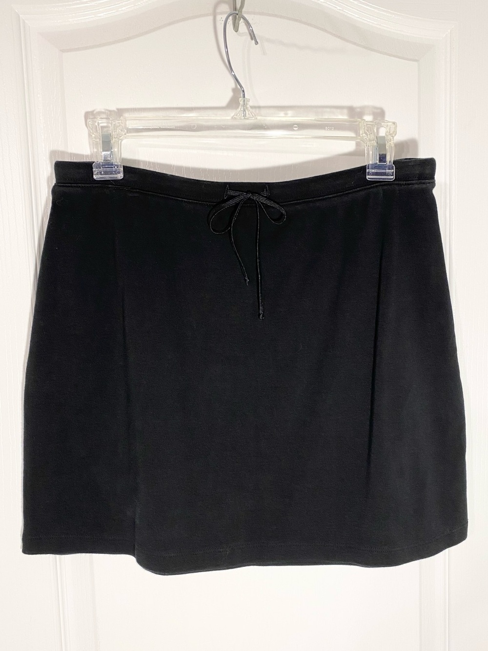 90s Y2K Express Stretch Knit Drawstring Waist Mini Skirt Vintage Black Medium